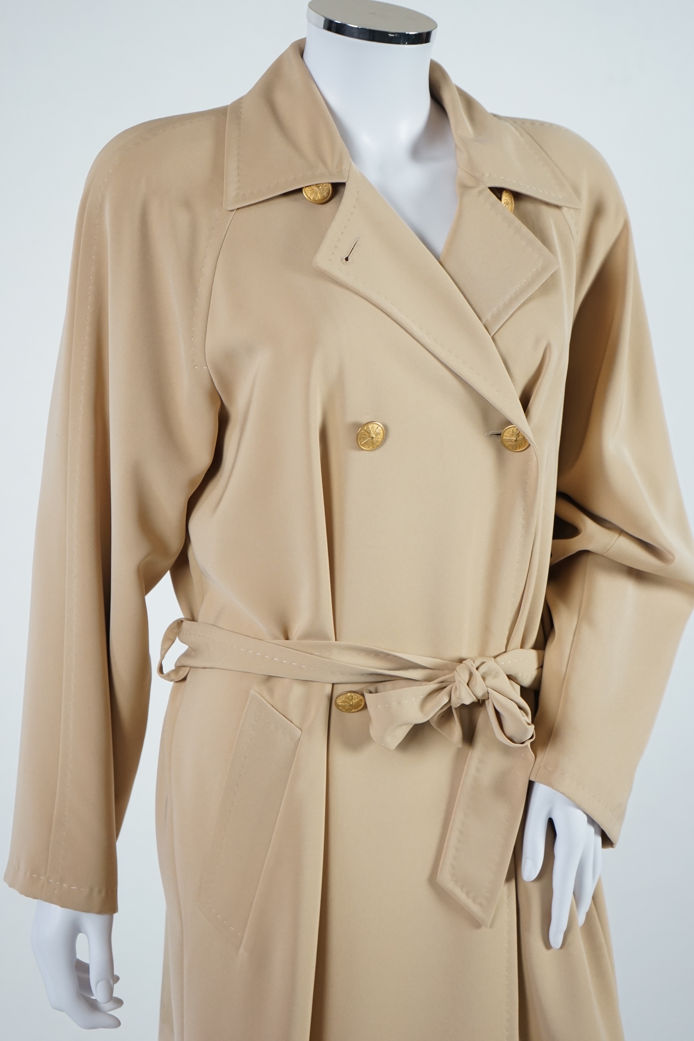 An Elegance lady's trench coat, a velvet jacket and a wool blazer. Approx sizes 14 - 16 Proceeds to Happy Paws Puppy Rescue